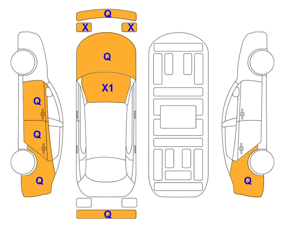 Схема кузова с отметками аукциона Lotte Auto Auction
