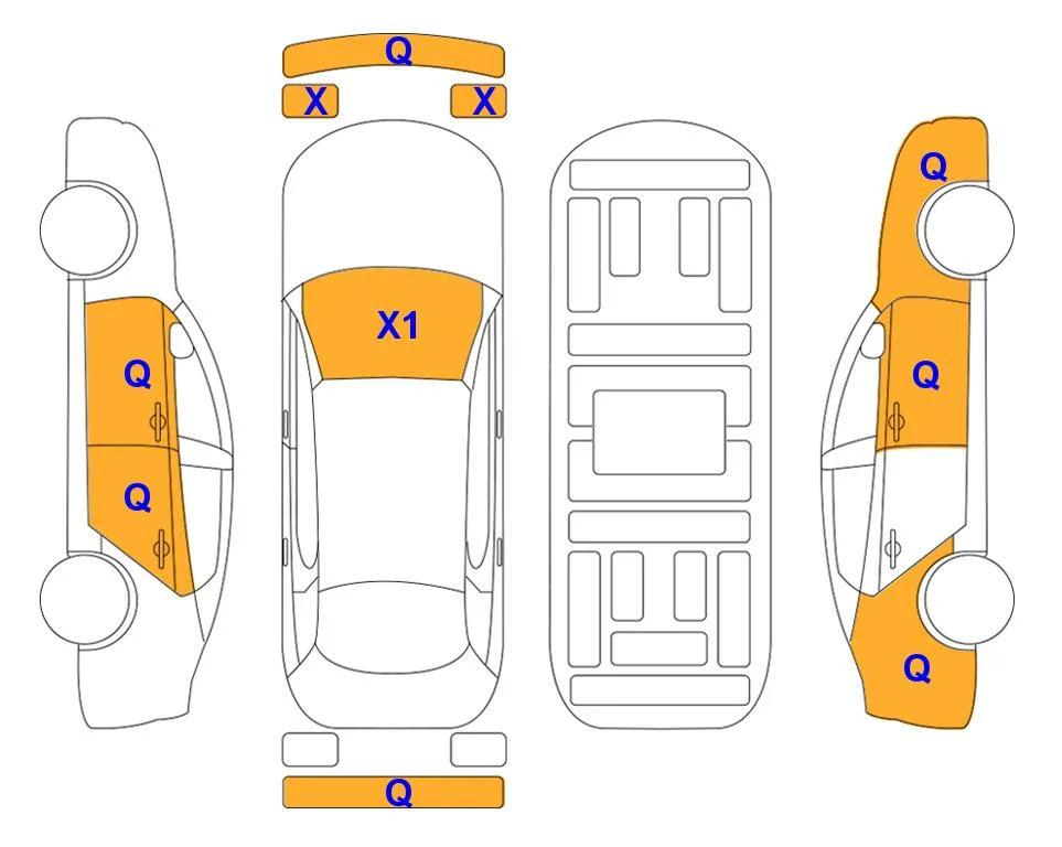 Схема кузова с отметками аукциона Lotte Auto Auction
