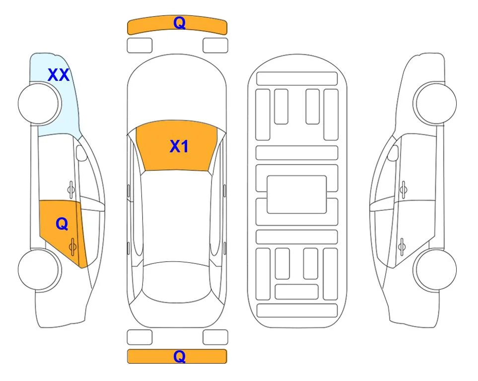 Схема кузова с отметками аукциона Lotte Auto Auction