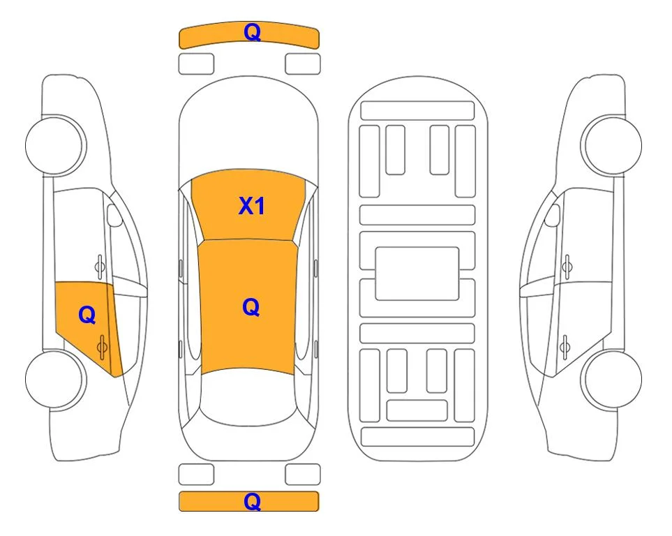 Body diagram with the marks of Lotte Auto Auction