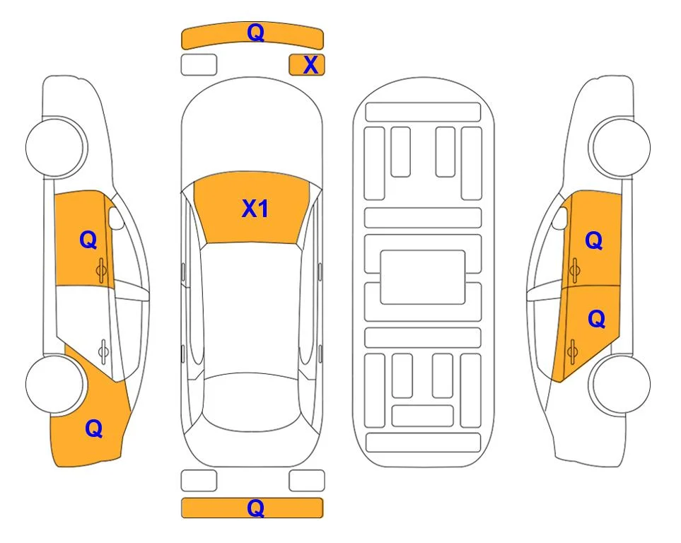 Схема кузова с отметками аукциона Lotte Auto Auction