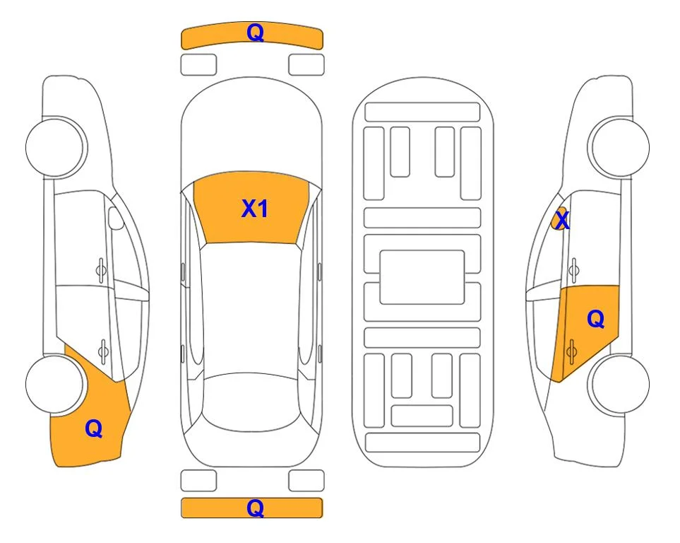 Схема кузова с отметками аукциона Lotte Auto Auction