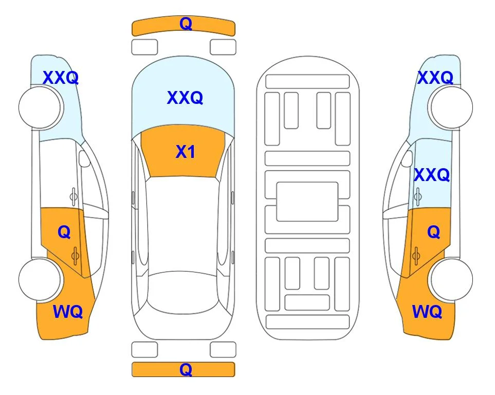 Схема кузова с отметками аукциона Lotte Auto Auction
