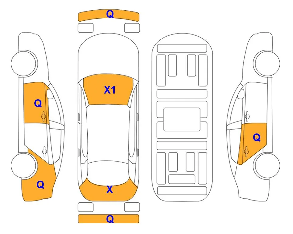 Схема кузова с отметками аукциона Lotte Auto Auction