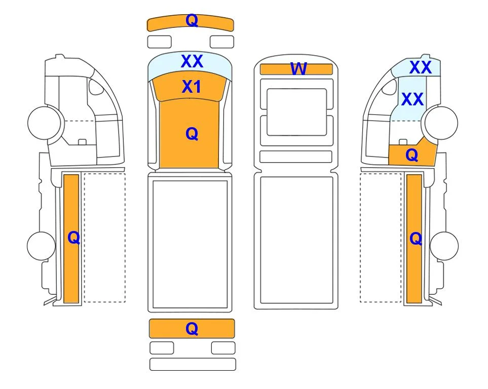 Body diagram with the marks of Lotte Auto Auction