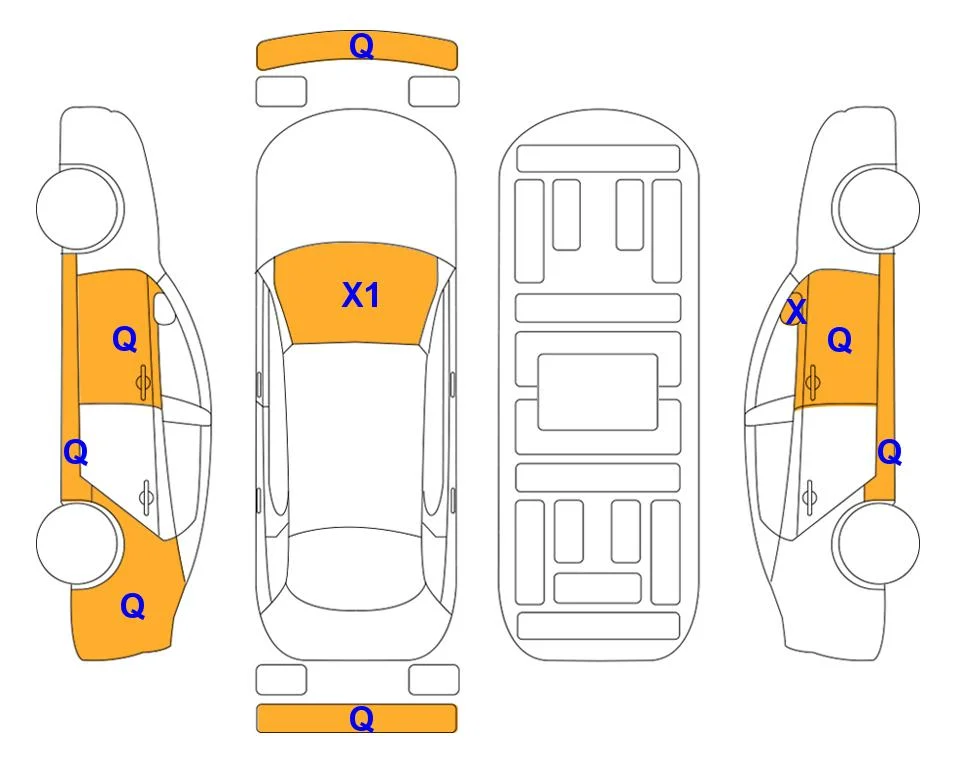 Схема кузова с отметками аукциона Lotte Auto Auction