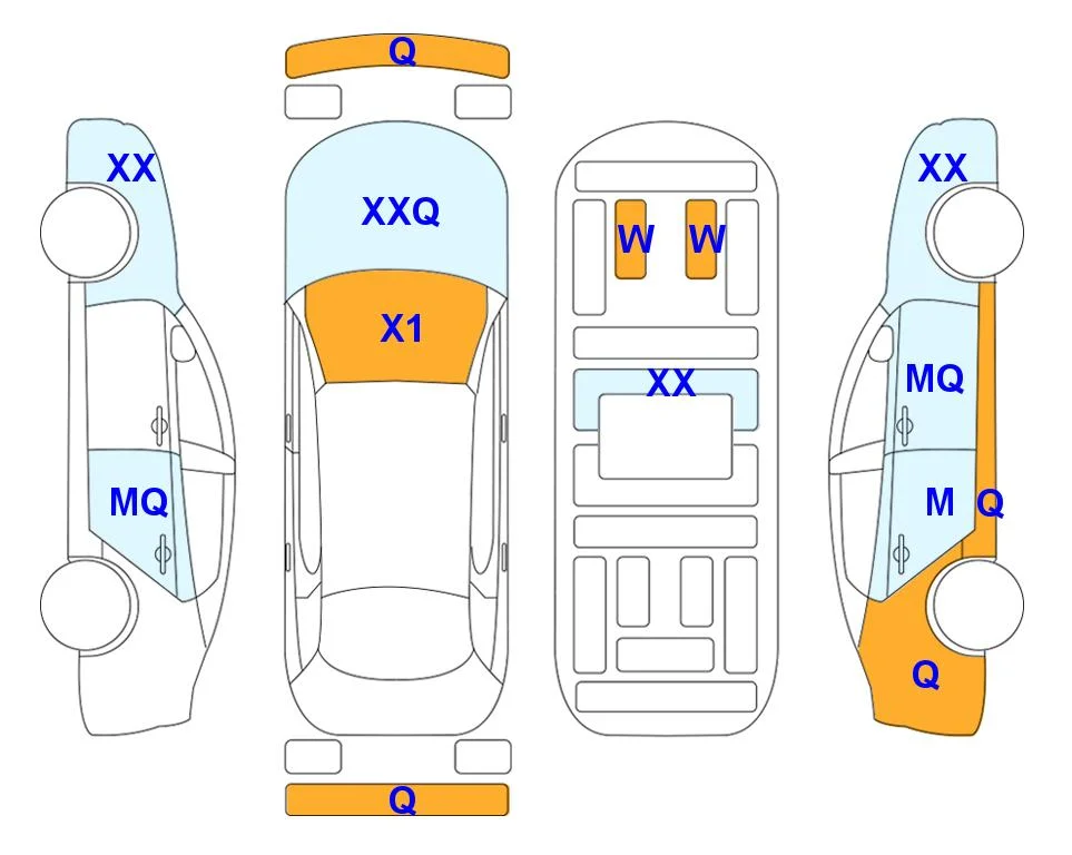 Схема кузова с отметками аукциона Lotte Auto Auction
