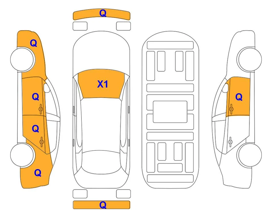 Схема кузова с отметками аукциона Lotte Auto Auction
