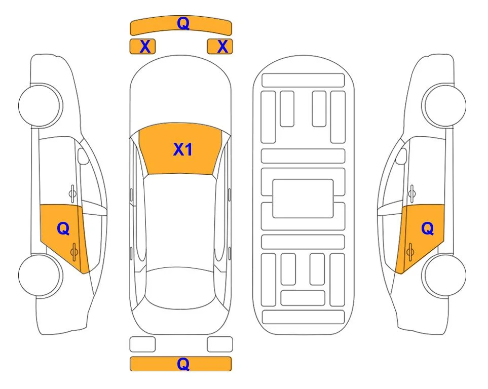 Body diagram with the marks of Lotte Auto Auction