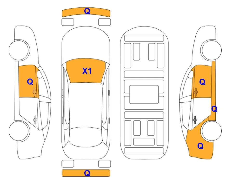 Схема кузова с отметками аукциона Lotte Auto Auction