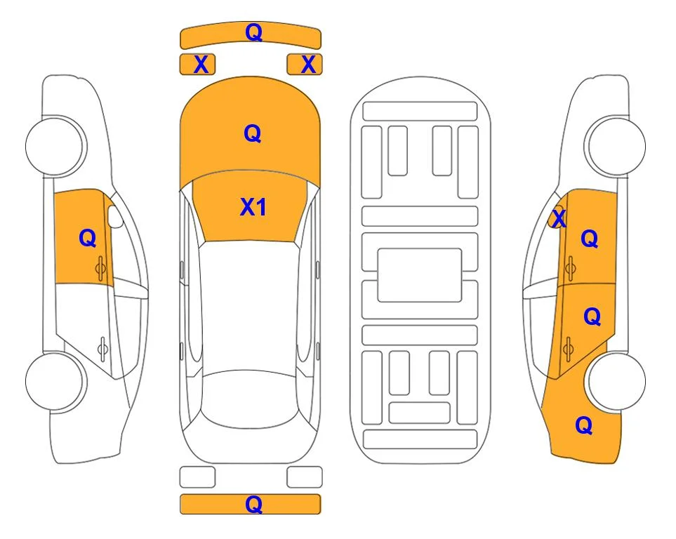 Схема кузова с отметками аукциона Lotte Auto Auction