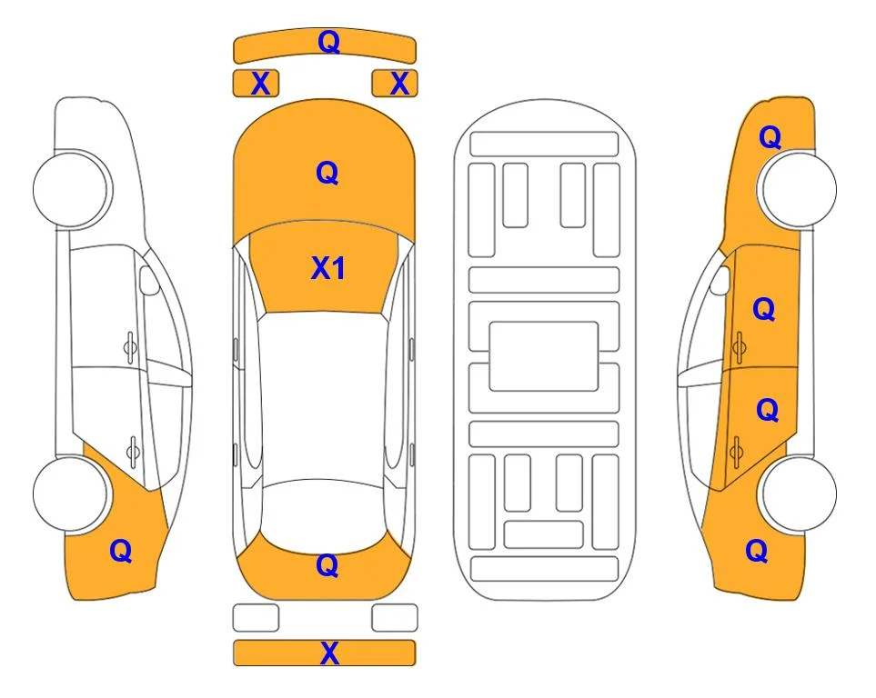 Схема кузова с отметками аукциона Lotte Auto Auction