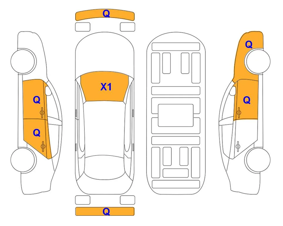 Body diagram with the marks of Lotte Auto Auction