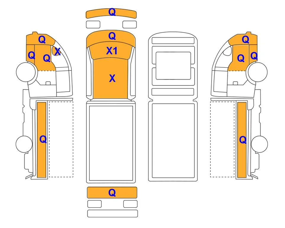 Схема кузова с отметками аукциона Lotte Auto Auction