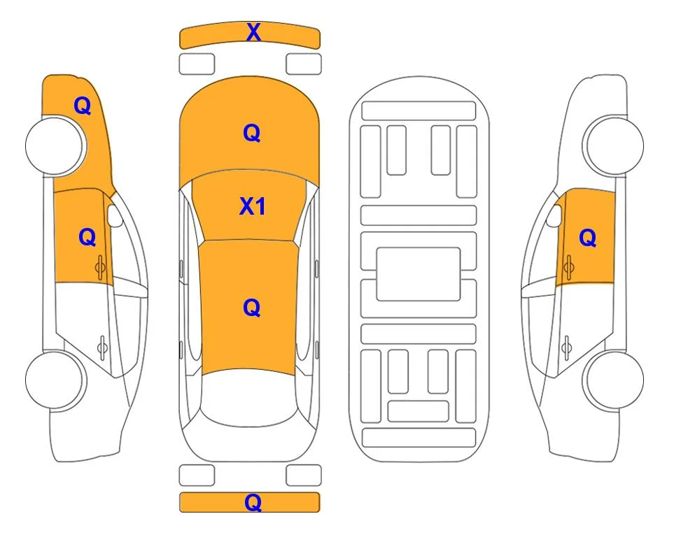 Body diagram with the marks of Lotte Auto Auction