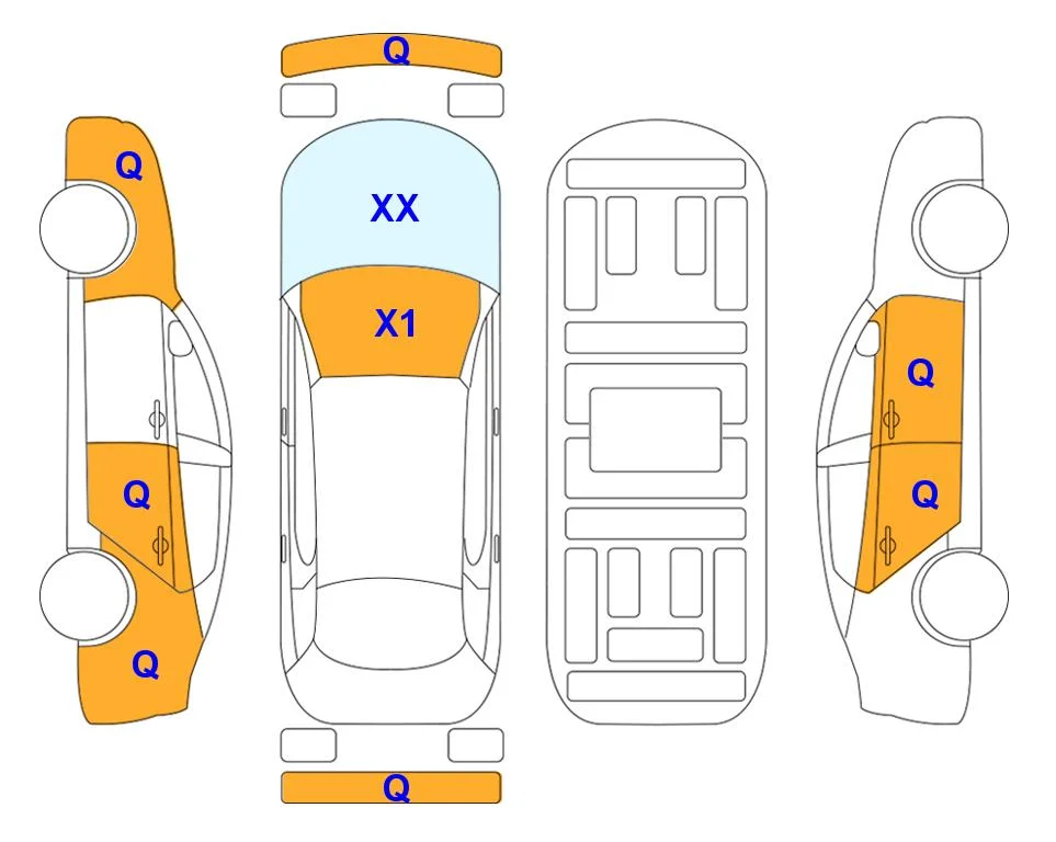 Схема кузова с отметками аукциона Lotte Auto Auction