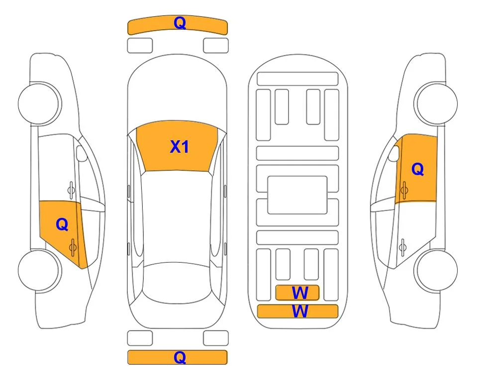 Схема кузова с отметками аукциона Lotte Auto Auction
