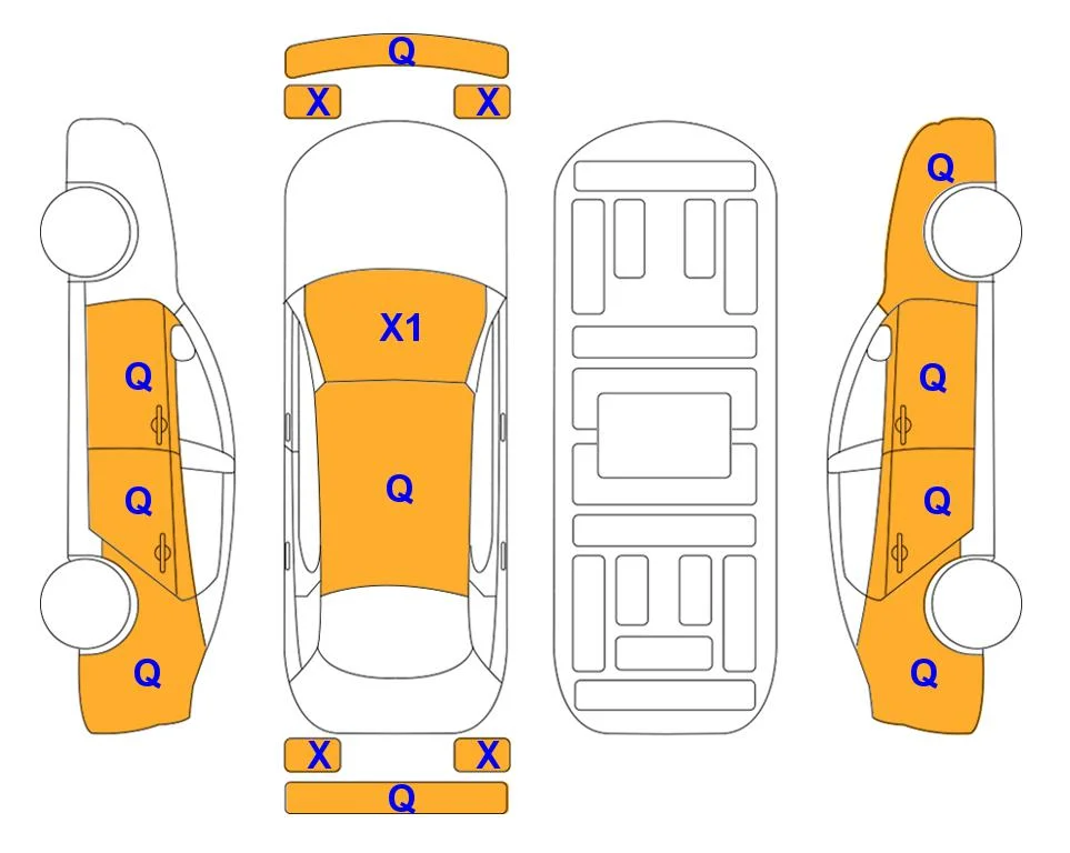 Схема кузова с отметками аукциона Lotte Auto Auction