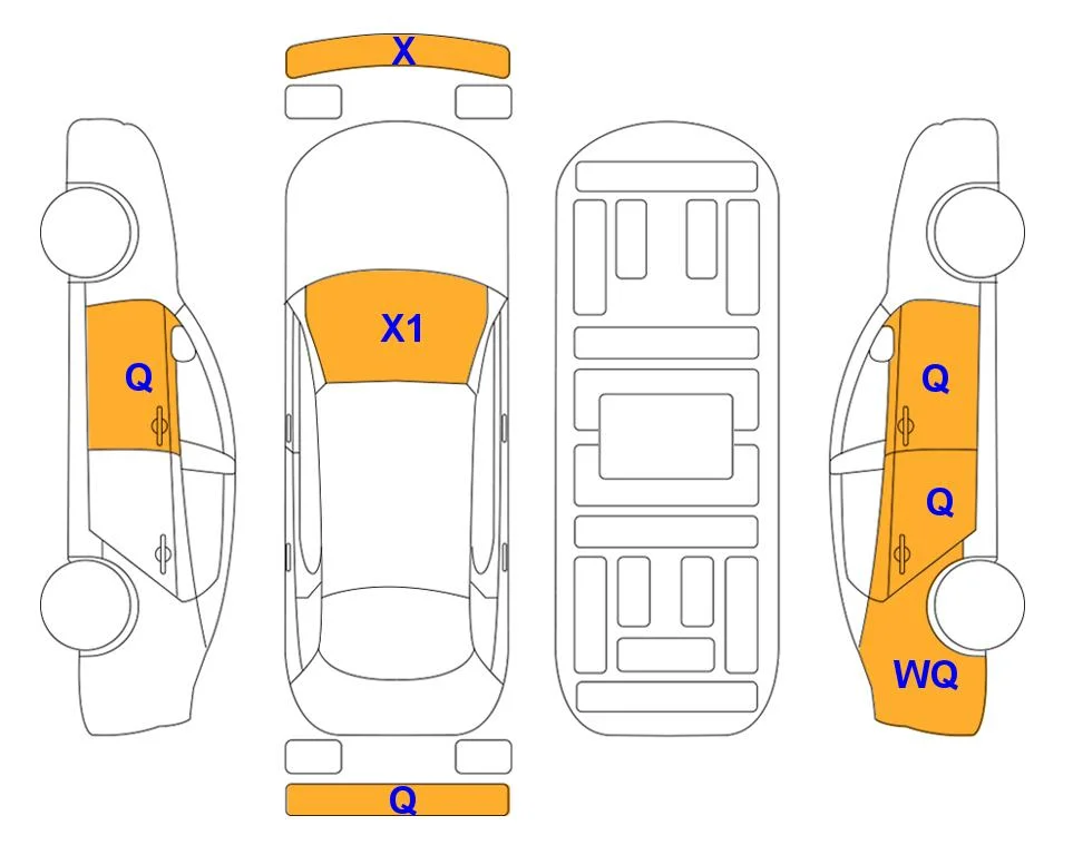Схема кузова с отметками аукциона Lotte Auto Auction