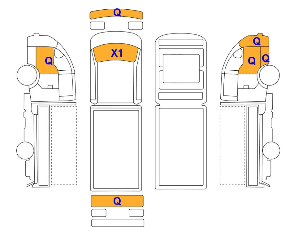 Body diagram with the marks of Lotte Auto Auction