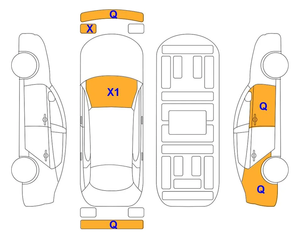 Схема кузова с отметками аукциона Lotte Auto Auction