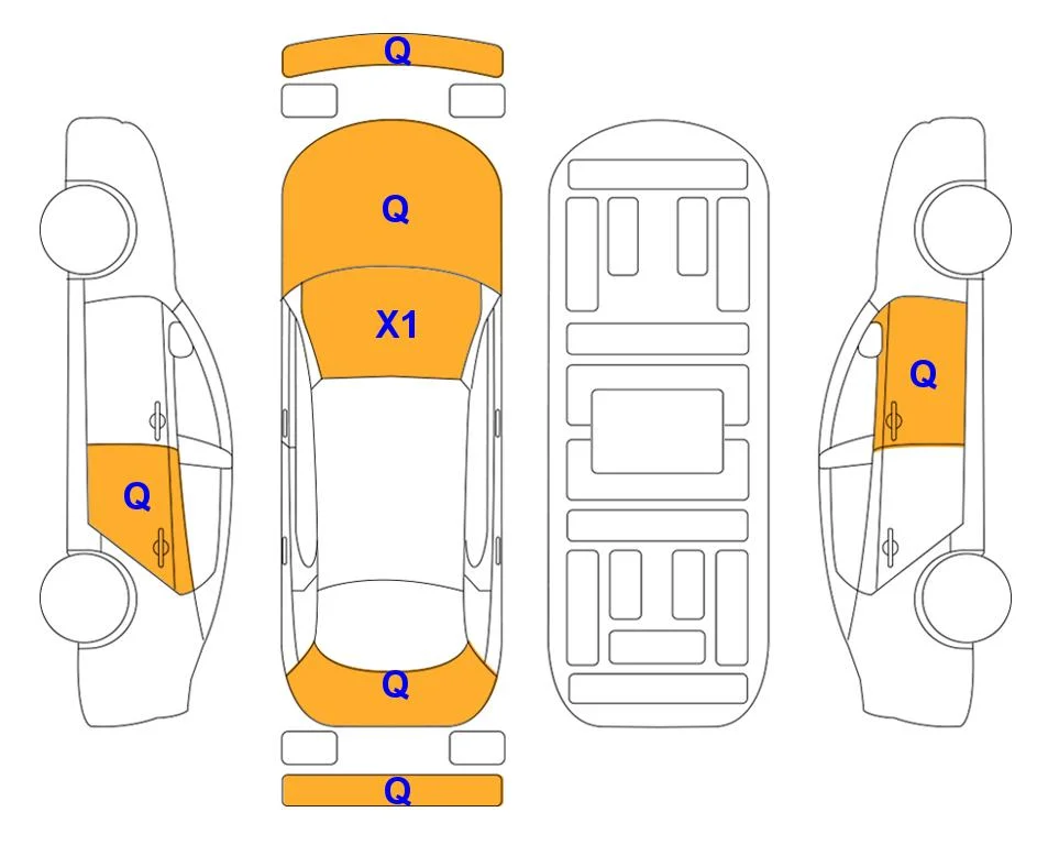 Схема кузова с отметками аукциона Lotte Auto Auction