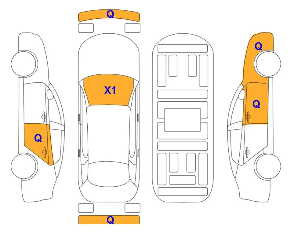 Body diagram with the marks of Lotte Auto Auction