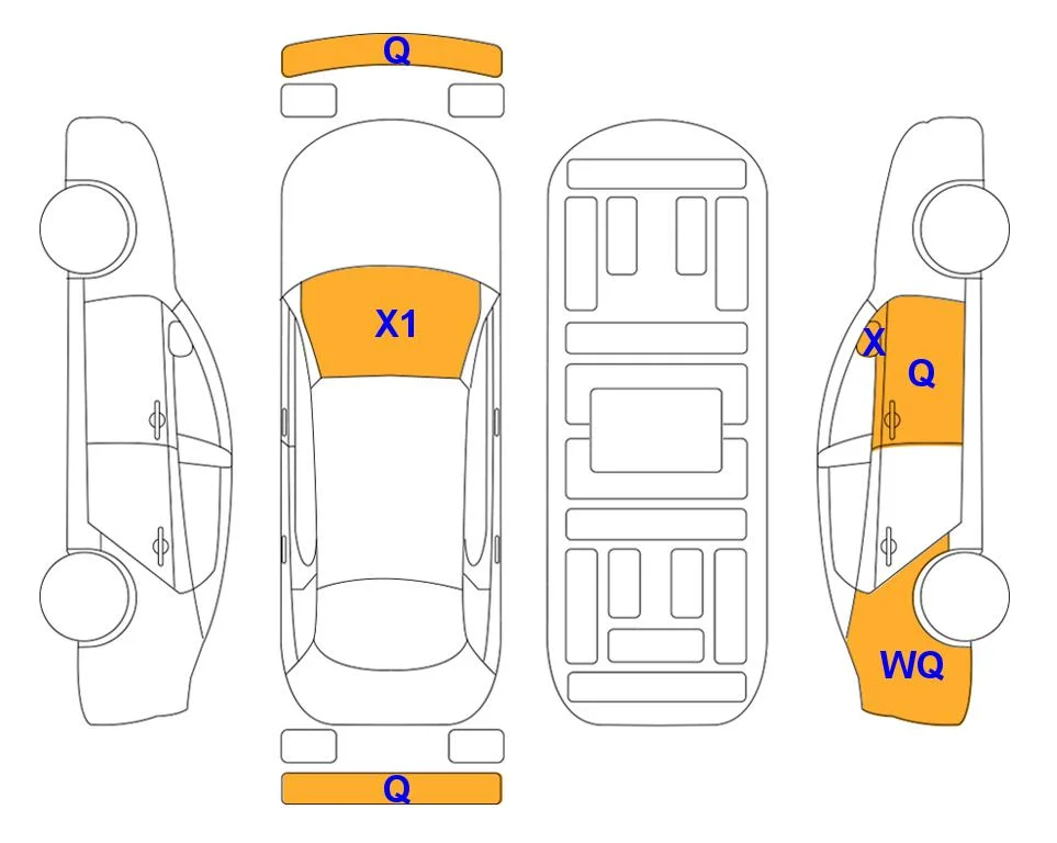 Body diagram with the marks of Lotte Auto Auction