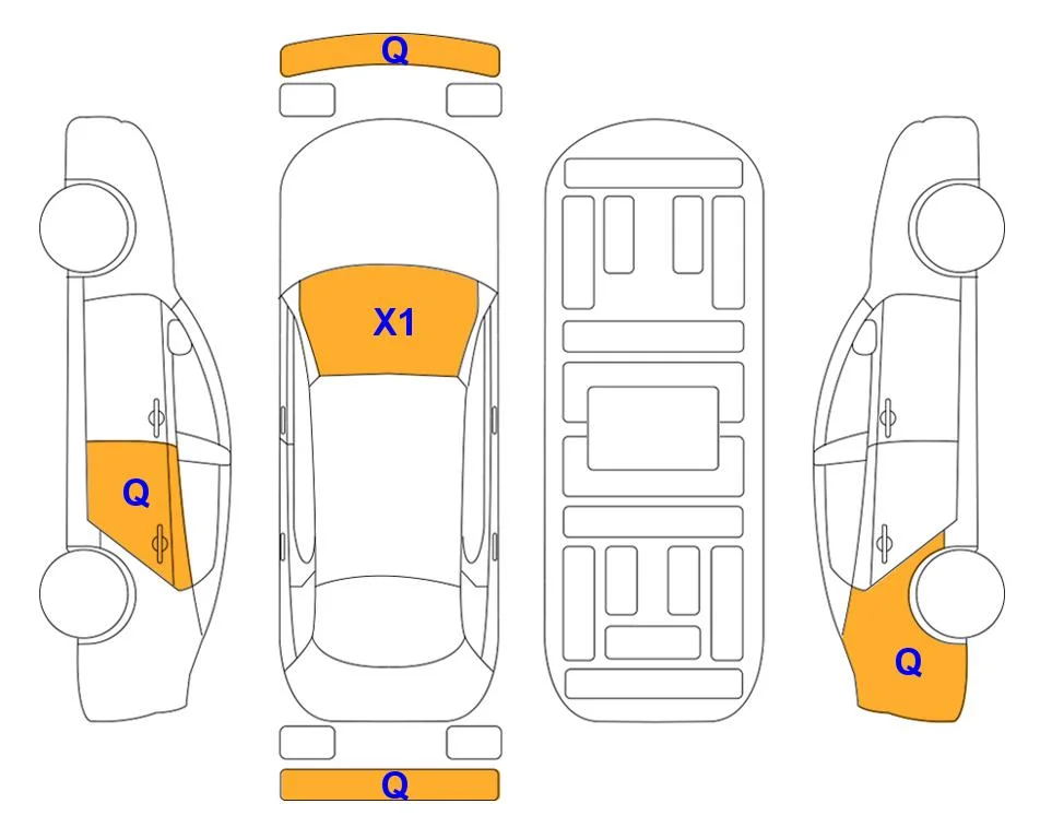 Схема кузова с отметками аукциона Lotte Auto Auction