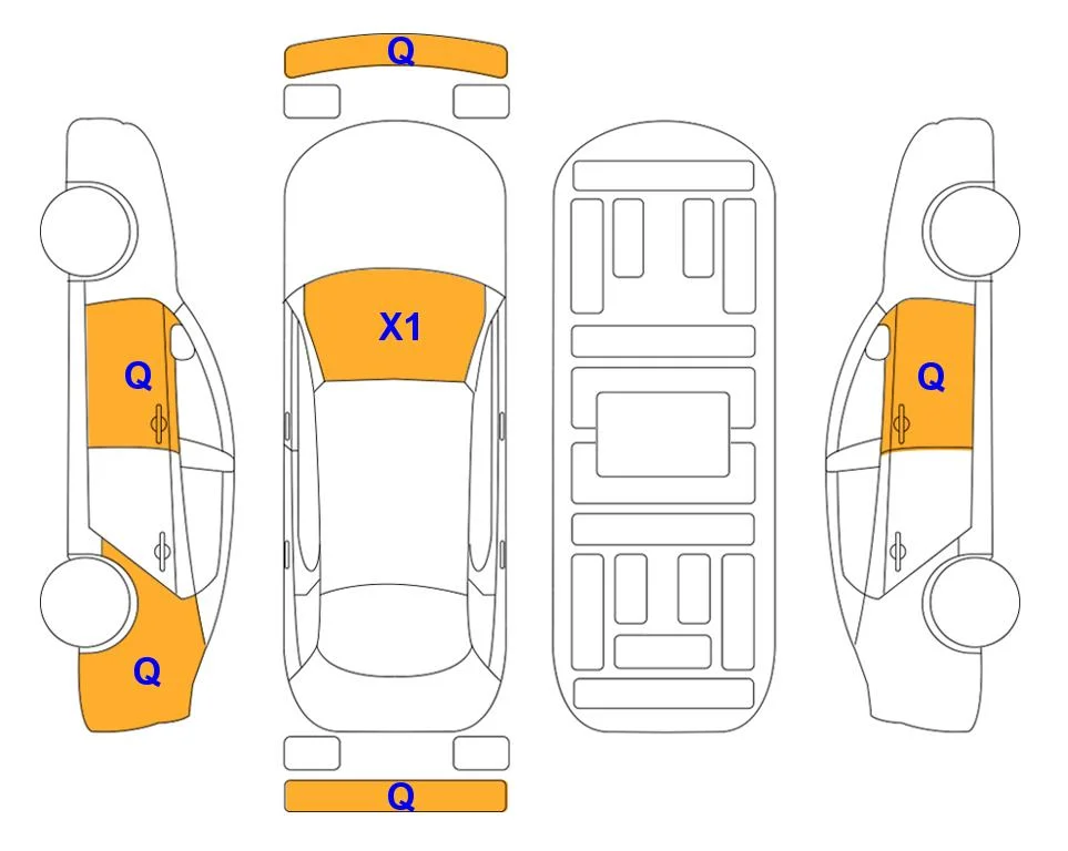 Схема кузова с отметками аукциона Lotte Auto Auction