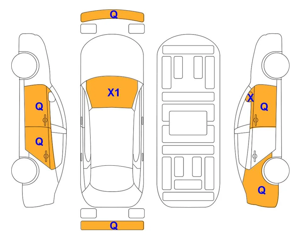 Схема кузова с отметками аукциона Lotte Auto Auction