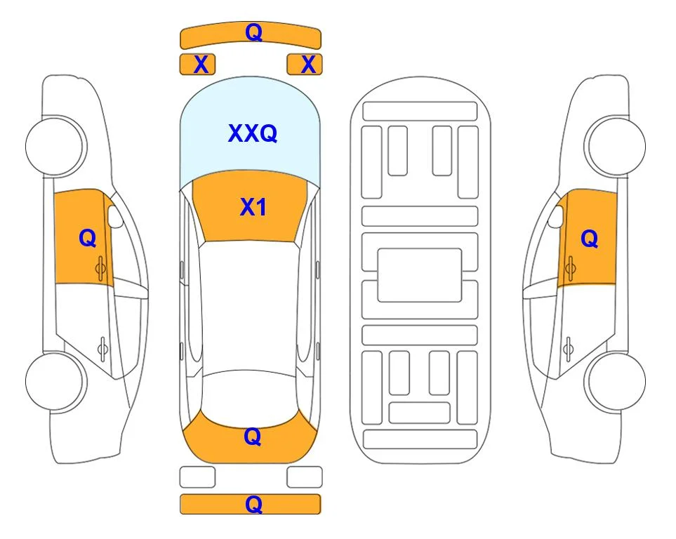 Body diagram with the marks of Lotte Auto Auction