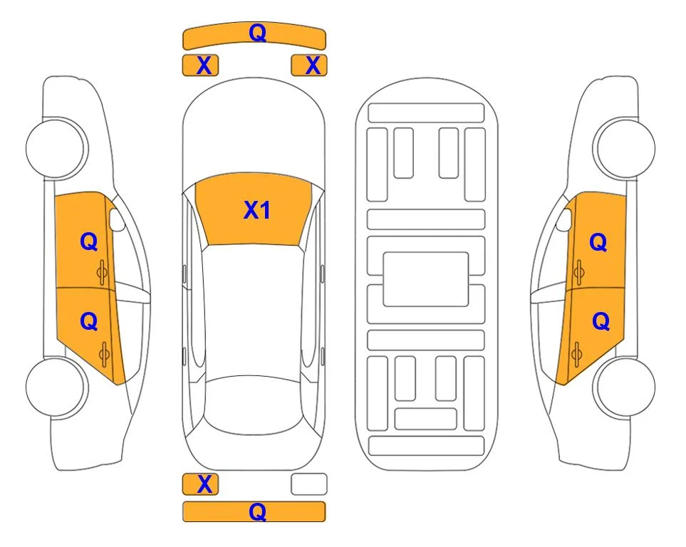 Body diagram with the marks of Lotte Auto Auction