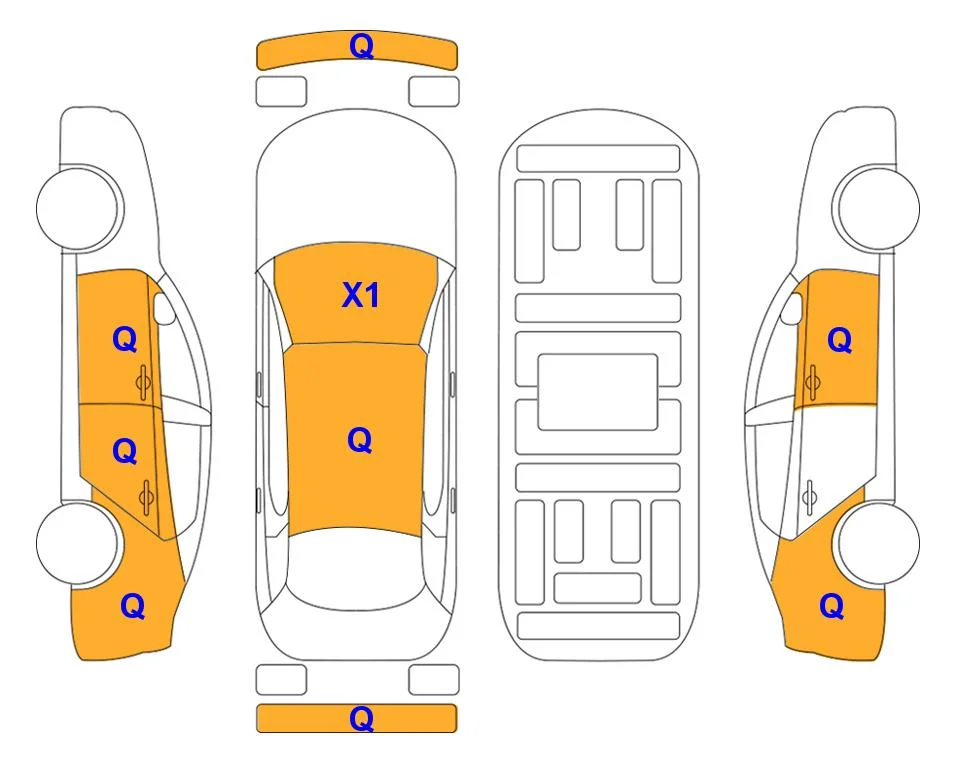 Body diagram with the marks of Lotte Auto Auction