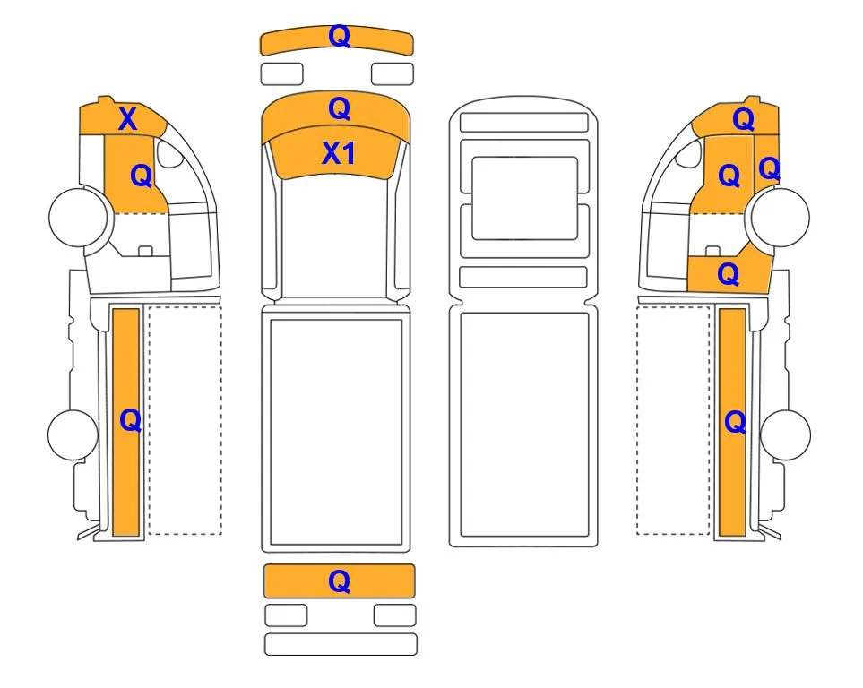 Body diagram with the marks of Lotte Auto Auction