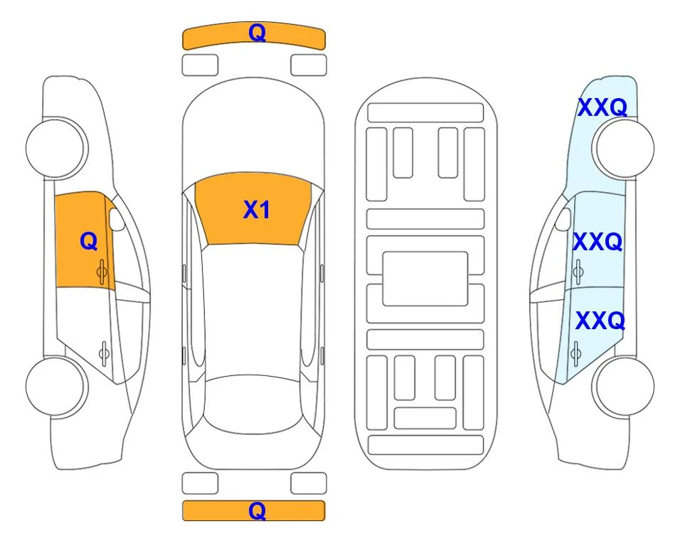 Схема кузова с отметками аукциона Lotte Auto Auction