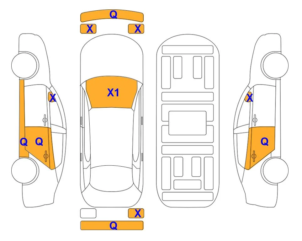 Body diagram with the marks of Lotte Auto Auction