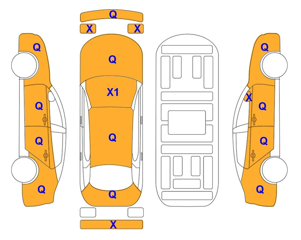 Body diagram with the marks of Lotte Auto Auction