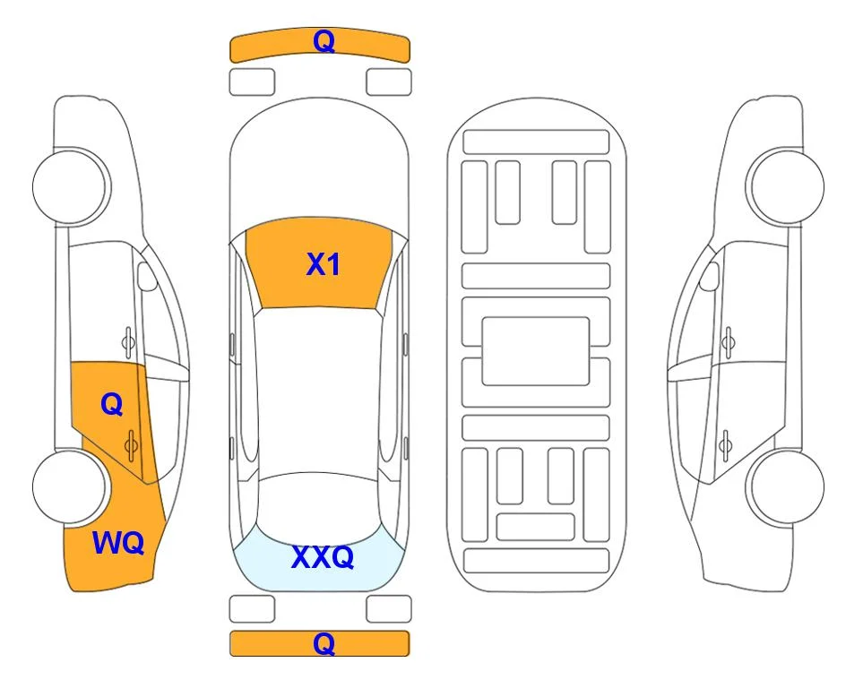 Схема кузова с отметками аукциона Lotte Auto Auction