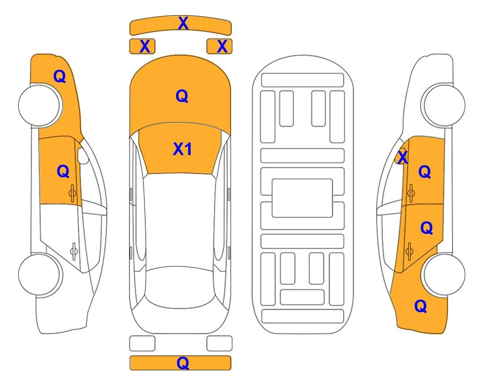 Body diagram with the marks of Lotte Auto Auction