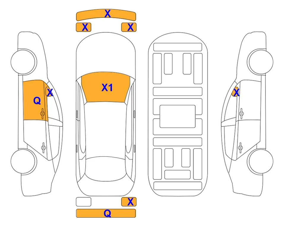 Body diagram with the marks of Lotte Auto Auction