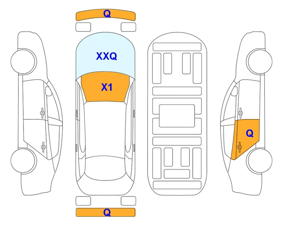 Схема кузова с отметками аукциона Lotte Auto Auction