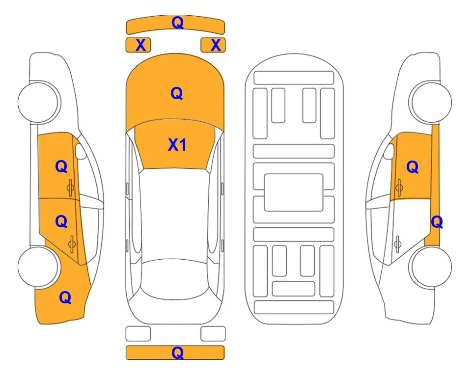 Схема кузова с отметками аукциона Lotte Auto Auction