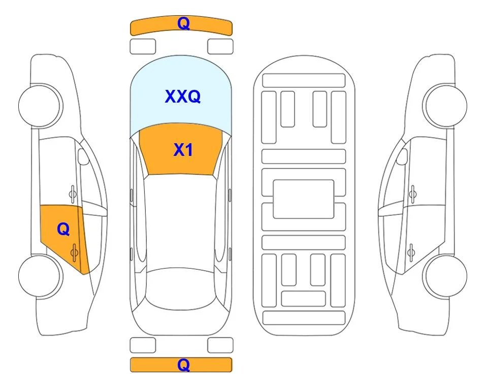Схема кузова с отметками аукциона Lotte Auto Auction