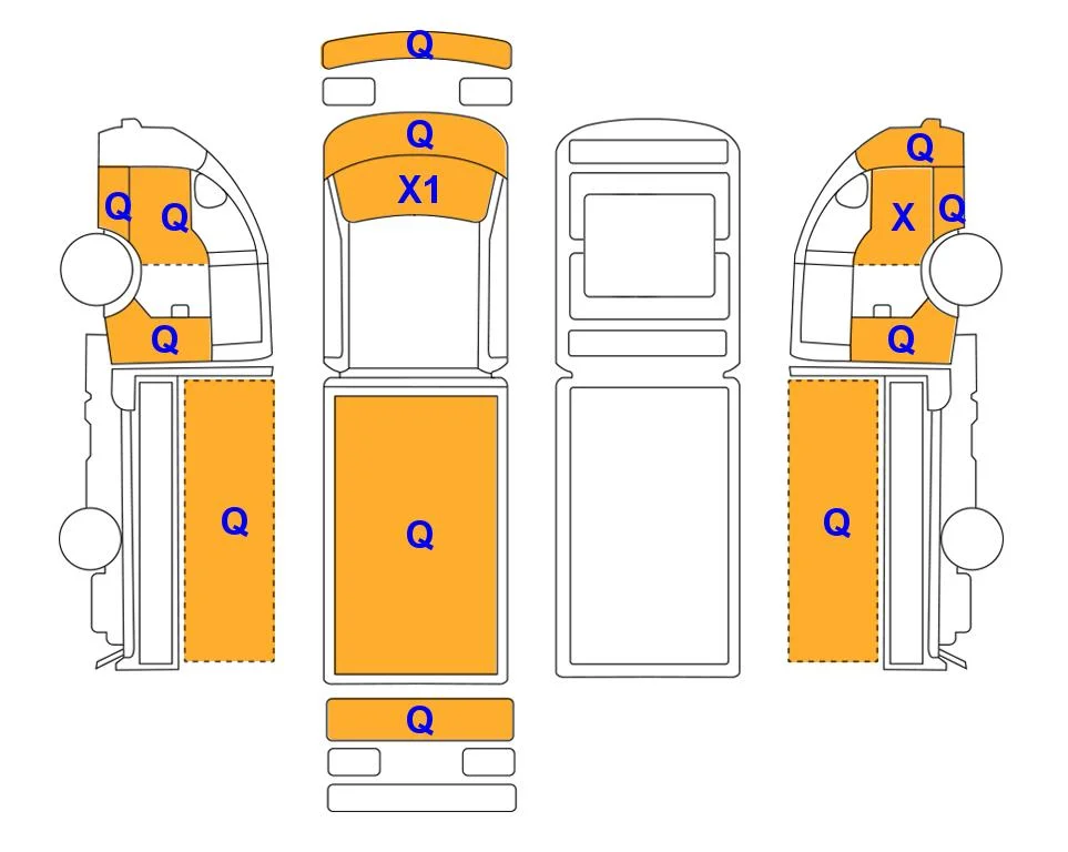 Body diagram with the marks of Lotte Auto Auction