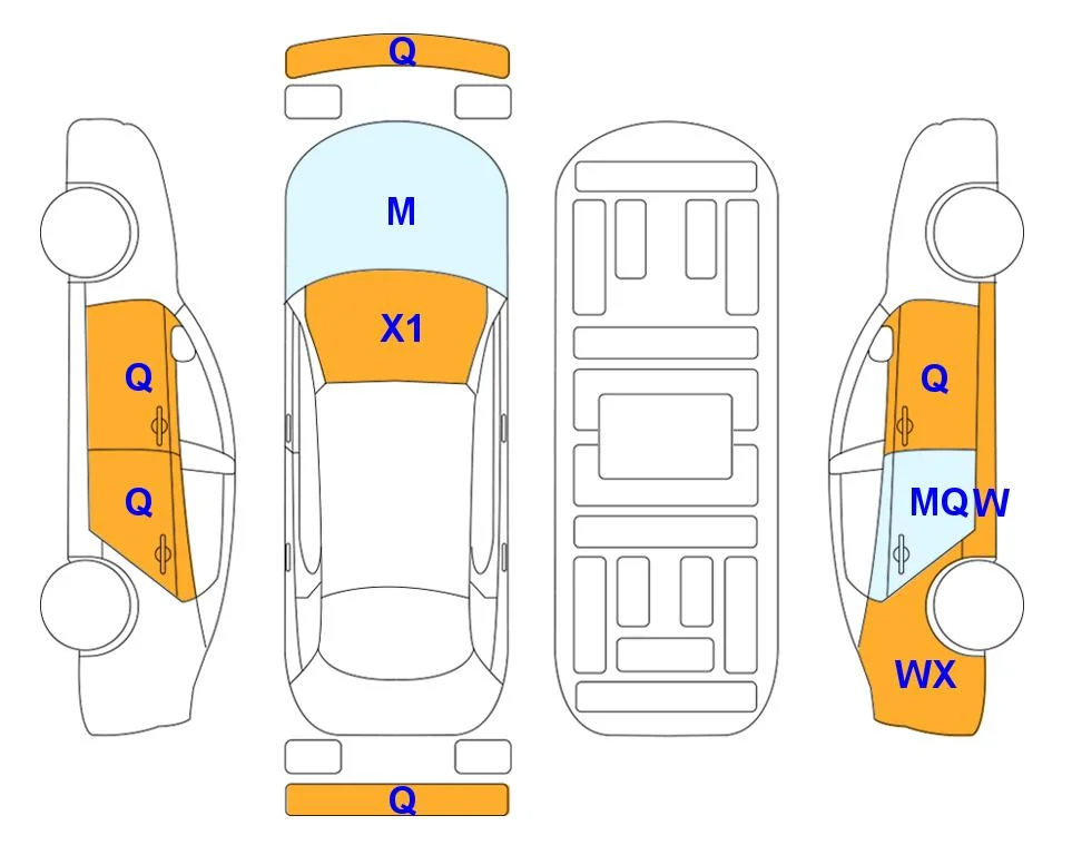 Схема кузова с отметками аукциона Lotte Auto Auction