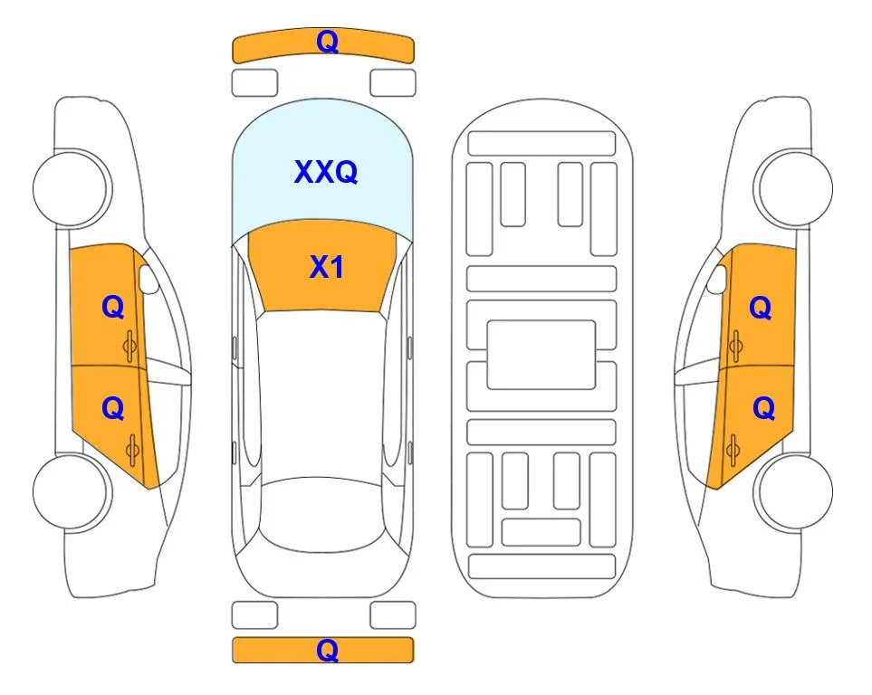 Схема кузова с отметками аукциона Lotte Auto Auction