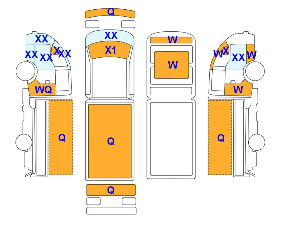 Body diagram with the marks of Lotte Auto Auction