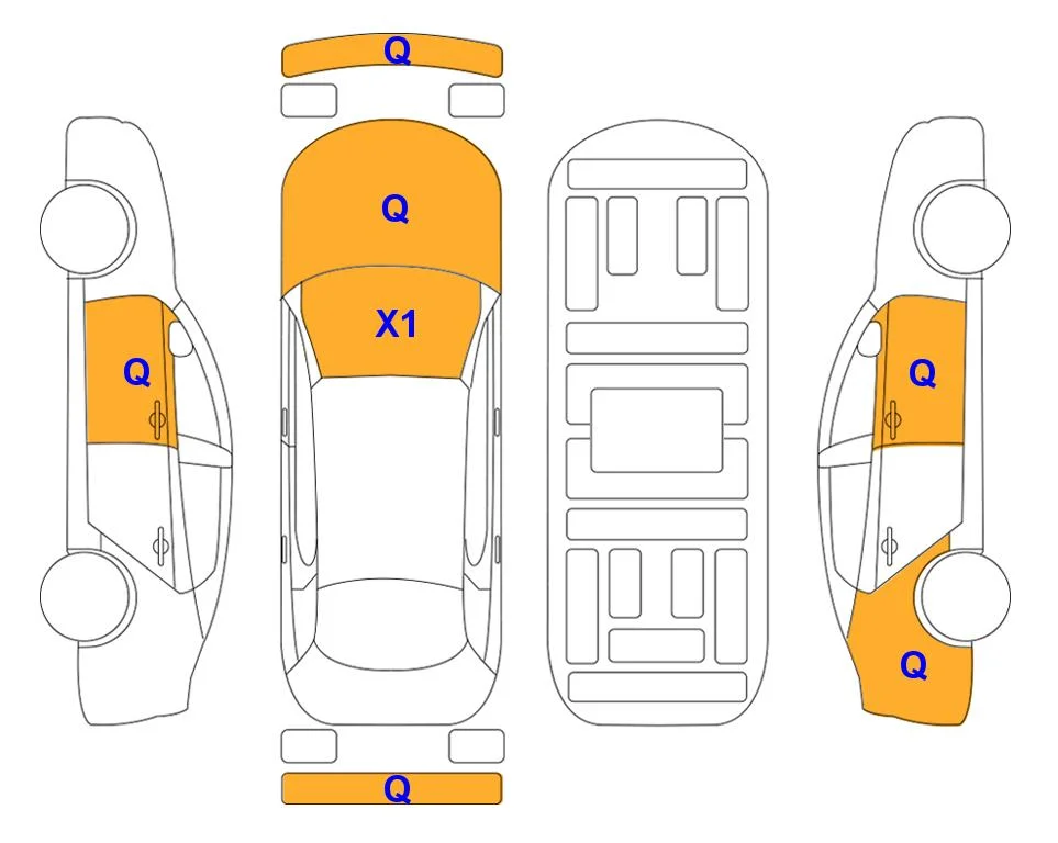 Схема кузова с отметками аукциона Lotte Auto Auction