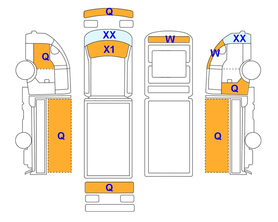 Body diagram with the marks of Lotte Auto Auction